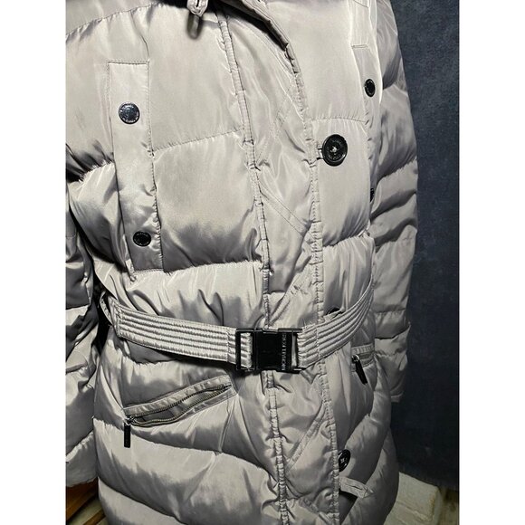 Michael Kors Puffer Coat Size Large Gray Womens Hooded Grey Polyester - Picture 10 of 16
